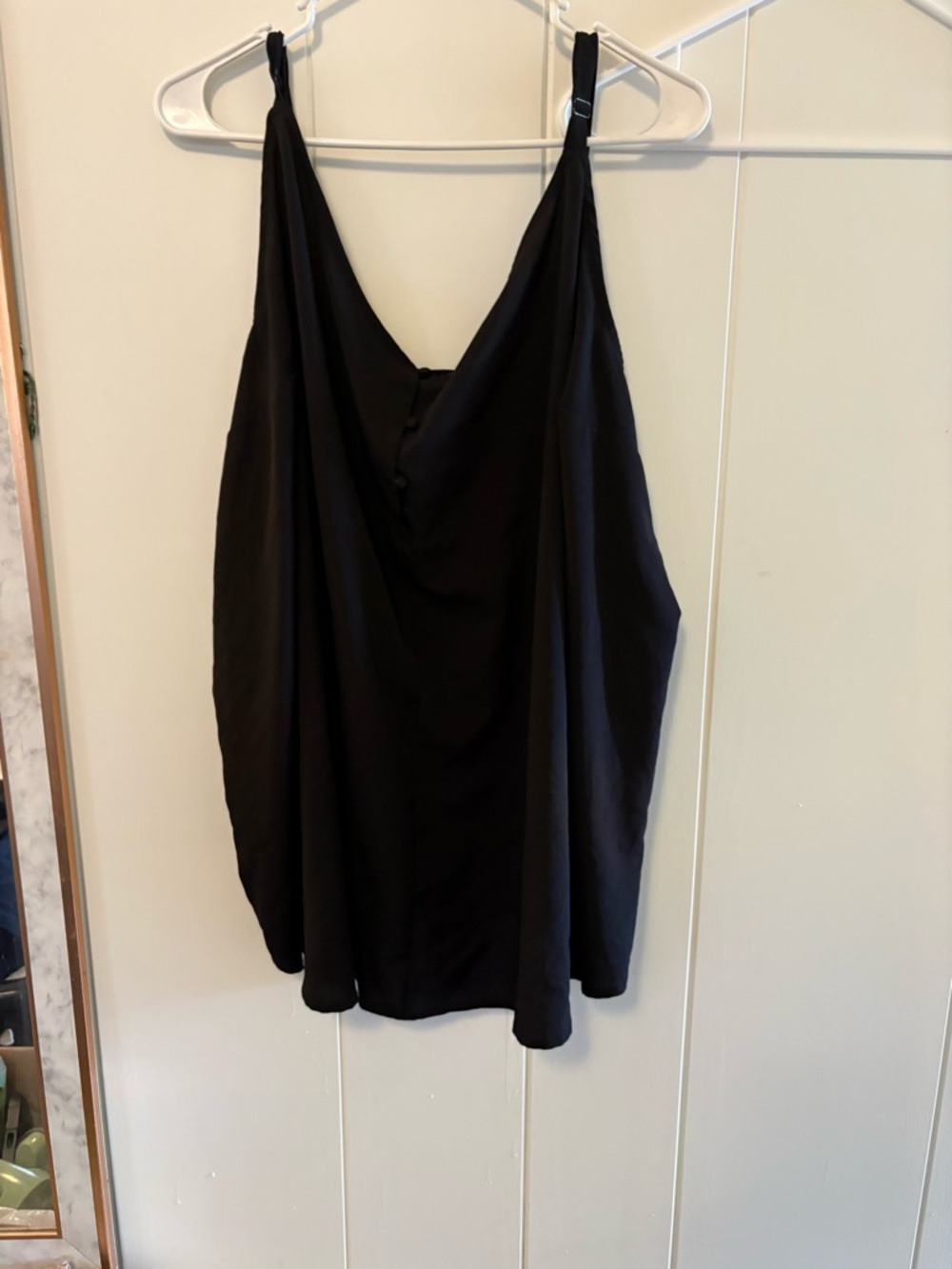 Lane Bryant Black Draped Cami with Adjustable Straps
